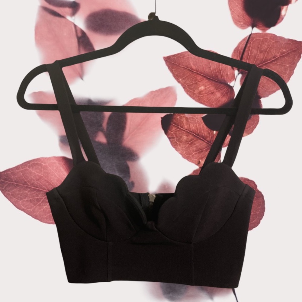Nasty Gal Black Scalloped Brami - Sz M